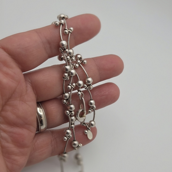 Premiere Designs Necklace Silver Tone Beaded Costume Signed - Picture 6 of 6